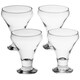 image 1 of Clear Glass Footed Dessert Bowl Ice Cream Sundae Fruit Cocktail Salad Cups 305ml | Clear | 4 Glasses