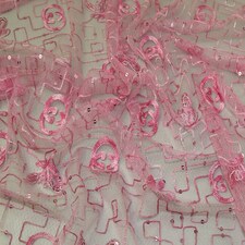Pink Stretch Lace Fabric for Dressmaking, 128cm / 50" Wide - per metre