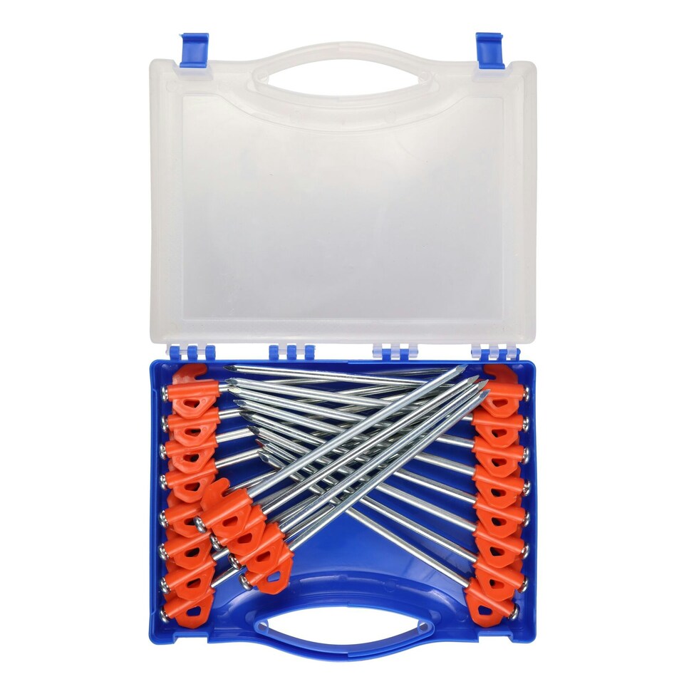 image 1 of 20 Pack 8 Inch Rock Pegs For Camping and Outdoors Blue