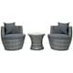 image 1 of Charles Bentley 3 Piece Rattan Stacking Outdoor Patio Furniture Set  - Grey