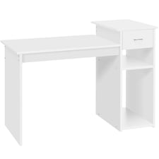 Yaheetech Computer Desk Laptop Table w/Drawer & Shelves | White