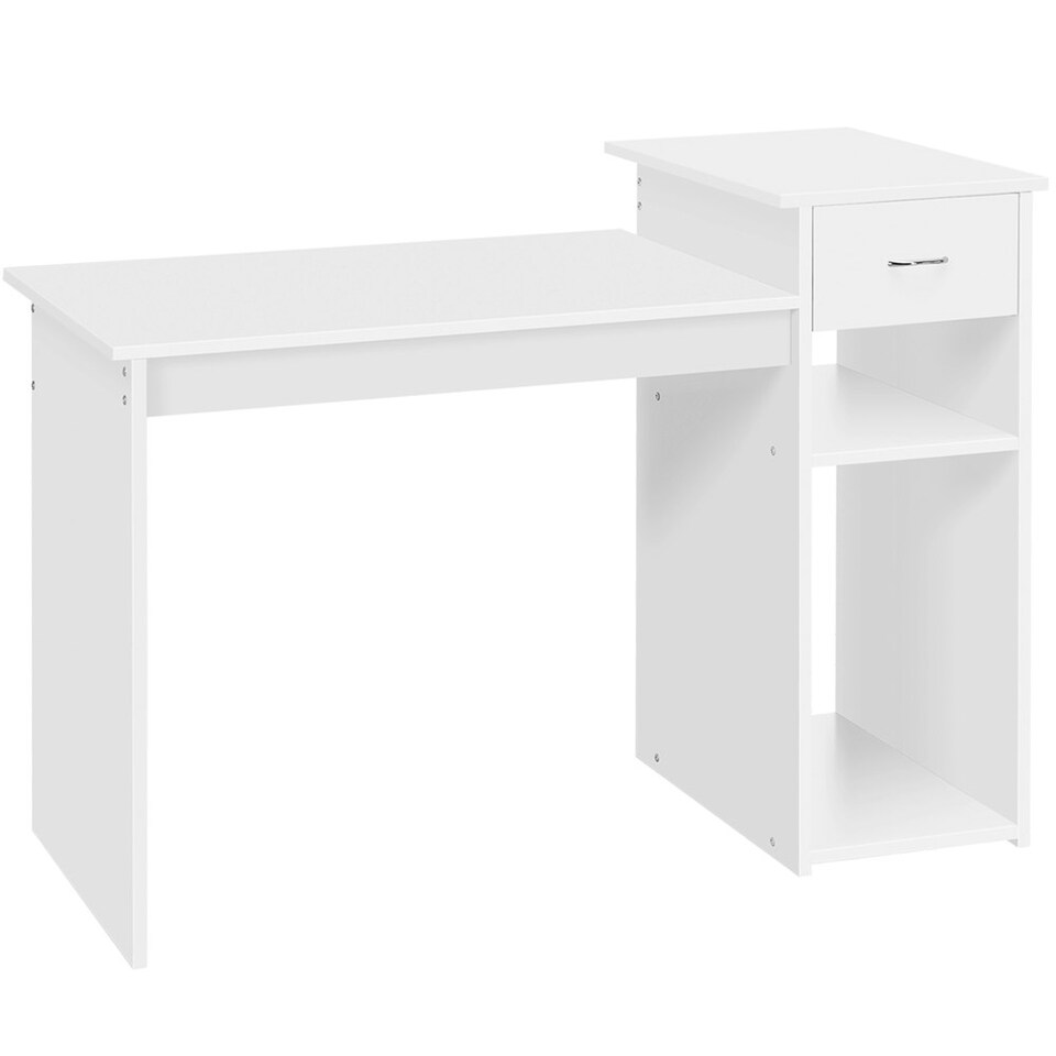 image 1 of Yaheetech Computer Desk Laptop Table w/Drawer & Shelves | White