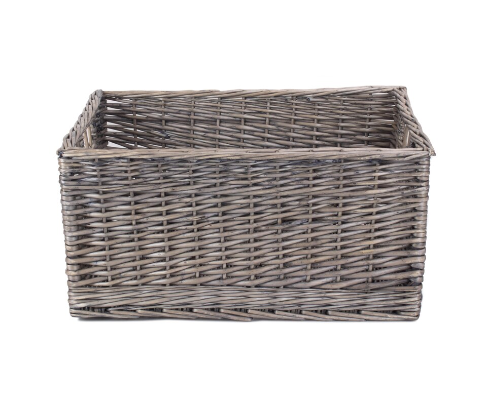 image 1 of Jumbo Antique Wash Unlined Storage Basket | Brown | Brown | XL