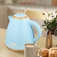 image 5 of HOMCOM Electric Kettle, Fast Boil, 1.7L, 3kW, Swivel, Light Blue Ripple