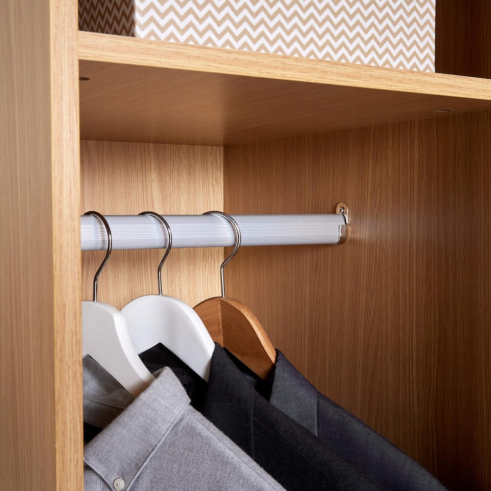 image 1 of Phoenix Wardrobe 1 Door Space Saving Bedroom Home Furniture Clothing Storage Unit | Brown