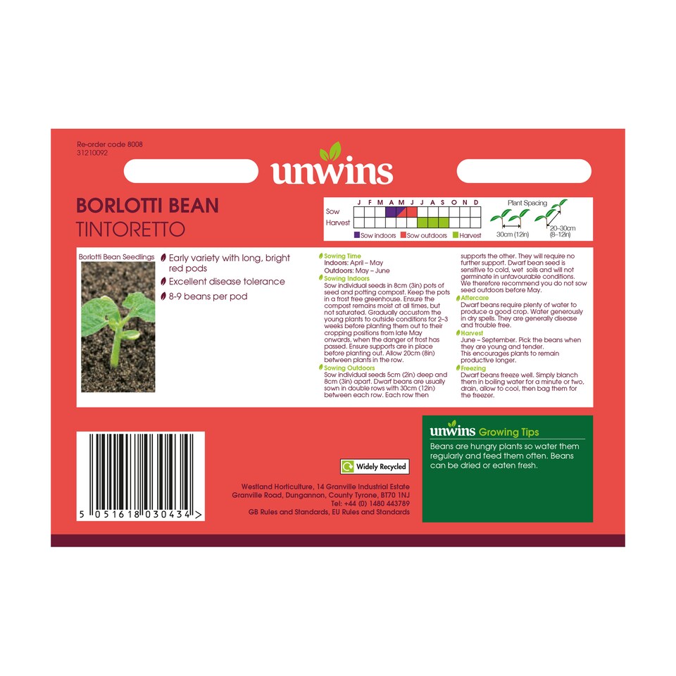 image 1 of Borlotti Bean Tintoretto | Multi | Red-speckled