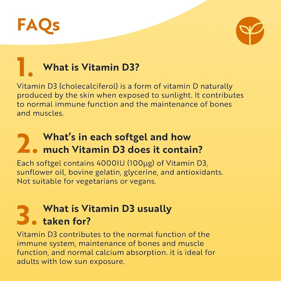 image 1 of Nutravita Vitamin D3 4000 iu - 400 High Strength Easy to Swallow Softgels - Max Strength Vitamin D3 Cholecalciferol Supplement - Made in The UK