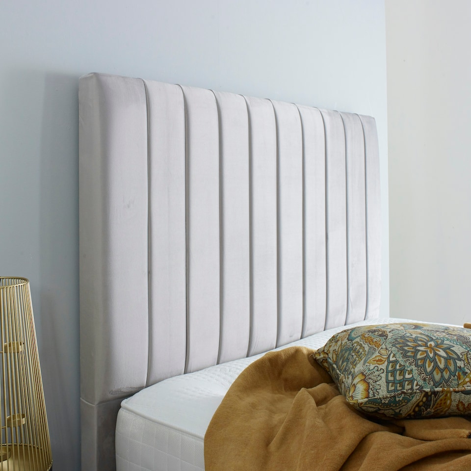 image 1 of Sancia Plush Small Double Bed Frame - Silver