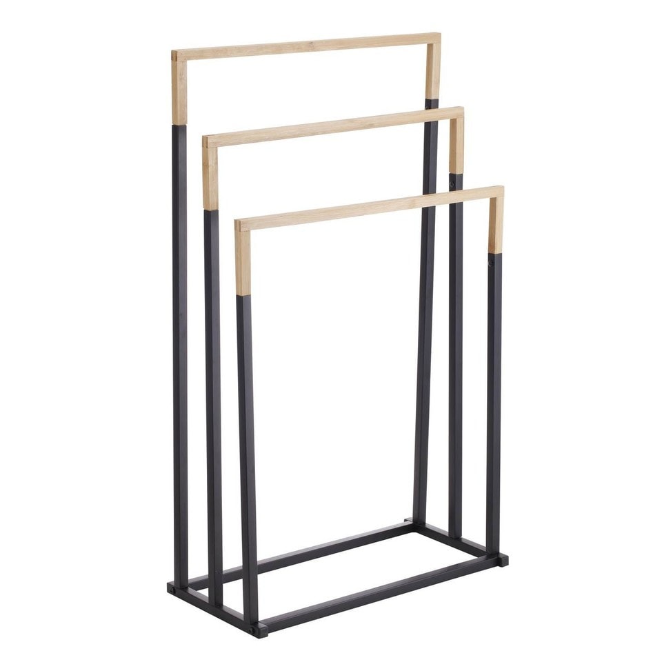 image 1 of Black Freestanding 3 Tier Towel Rack Stand