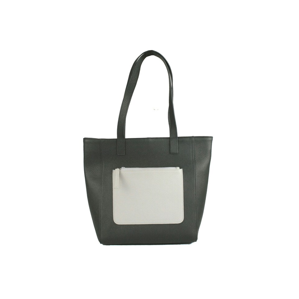 image 1 of Eastern Counties Leather Womens/Ladies Polly Contrast Pocket Tote Bag - Charcoal/White - One size Grey