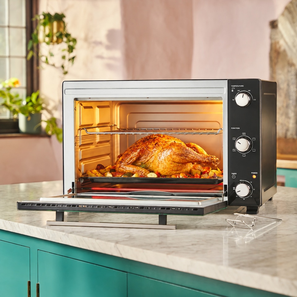 image 1 of Cooks Professional 60L Mini Oven - X-Large Electric Countertop Cooker with Adjustable Temperature & Timer