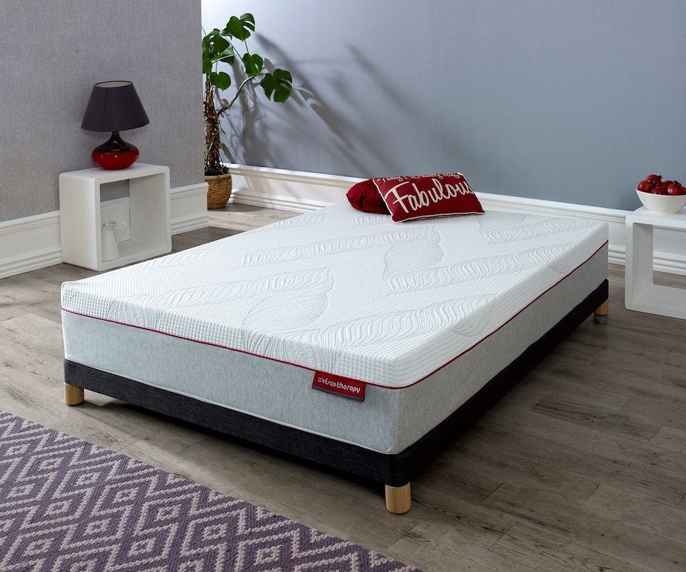 image 1 of Visco Therapy Cool Blue Memory Pocket Sprung 2000 Mattress 24cm - Medium Comfort, Edge Support, UK Made | White | White | Super King | 1