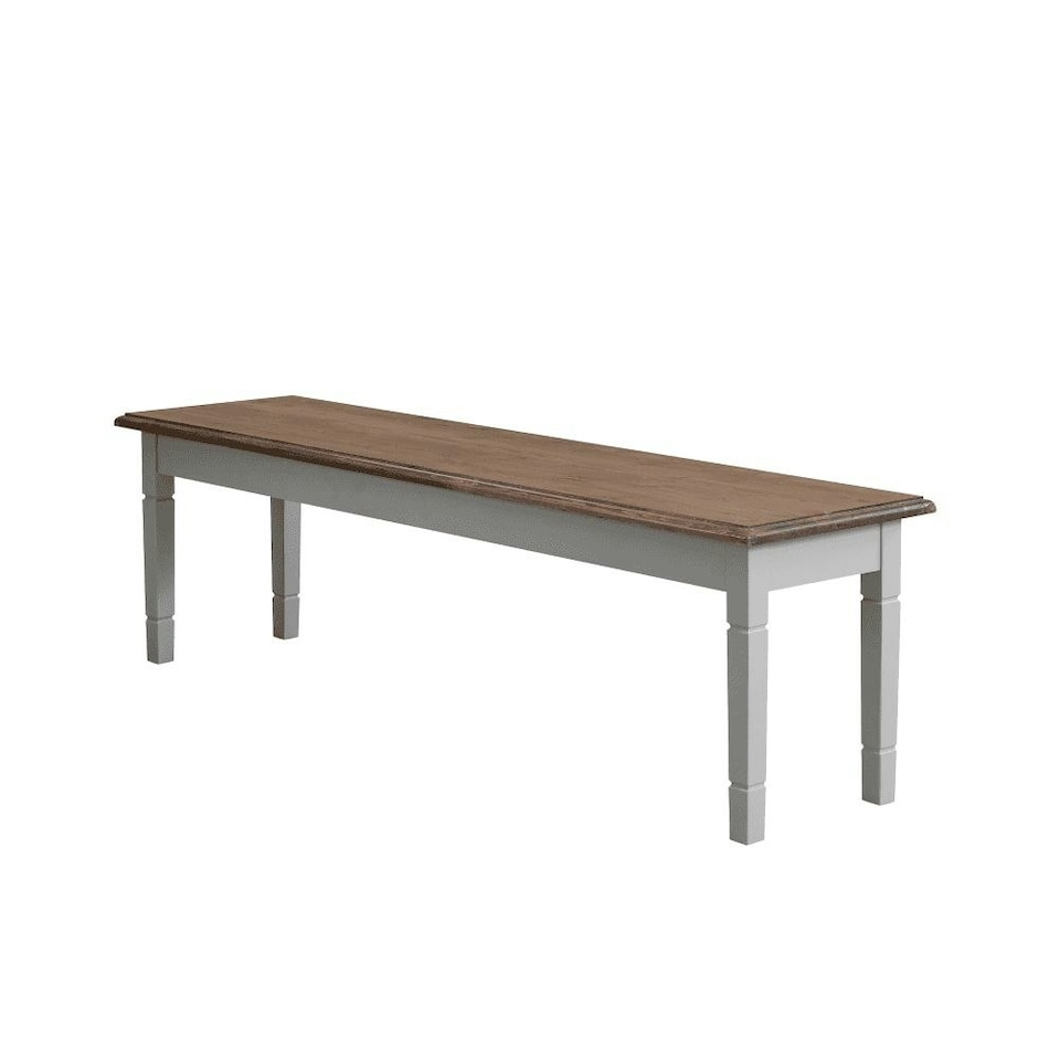 image 1 of Canterbury Hallway Bench Entryway Medium in White and Dark Pine White