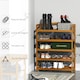 image 6 of HOMCOM 5-Tier Shoe Rack Acacia Wood Shoe Storage Shelf for Entryway Bedroom Teak
