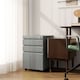 image 2 of Vinsetto 3-Drawer Filing Cabinet, Mobile Metal File Cabinet with Lock and 5 Wheels for A4 Legal Letter Sized Hanging File Folders, Under Desk Drawers, Pre-Assembled Body, 39 x 48 x 60 cm, Grey
