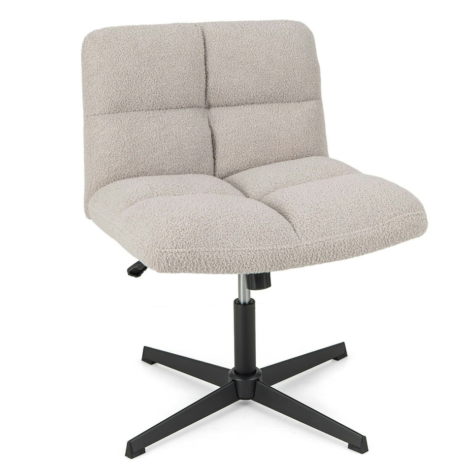 image 1 of COSTWAY Armless Home Office Chair Swivel Desk Chair Grey Grey
