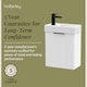 image 6 of Balterley Wall Hung Cloakroom Vanity Basin Unit with Handle Compact Bathroom Storage | White | Satin White | 438 x 400 x 222mm | 1