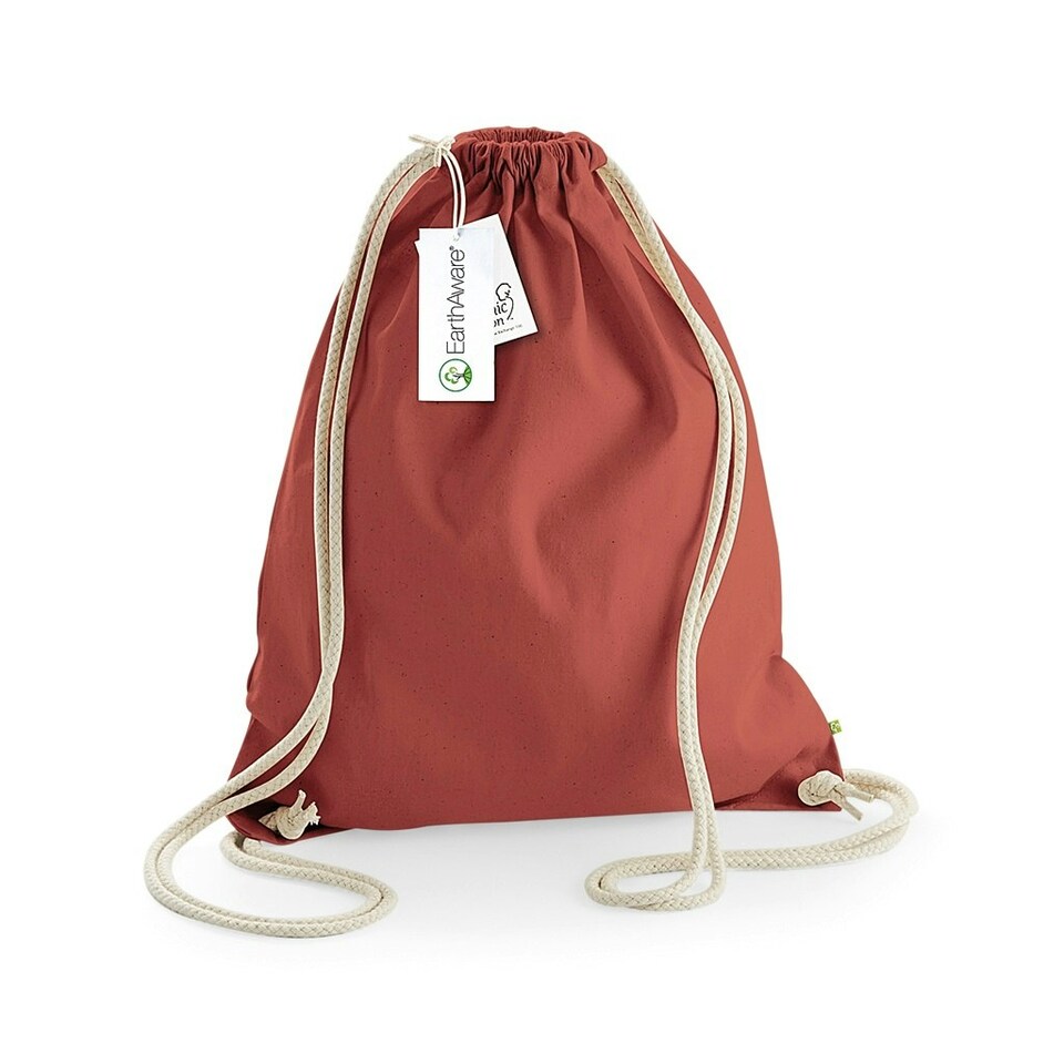 Westford Mill EarthAware Organic Gymsac - Orange Rust - One Size Orange | One Size