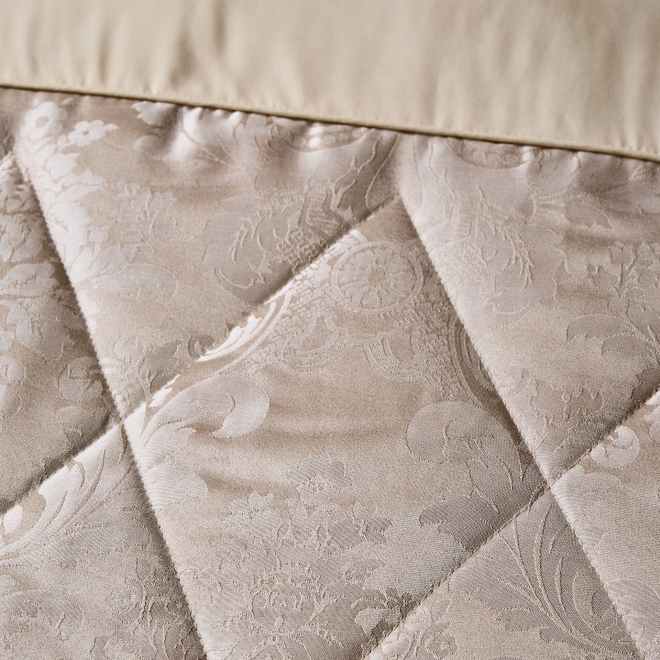 image 1 of Catherine Lansfield Damask Jacquard Bedspread | Gold | Champagne Gold | One Size