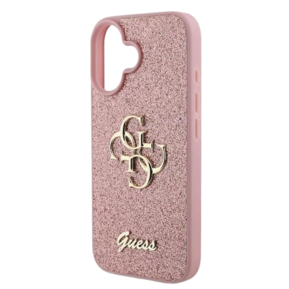 image 1 of Guess IML Glitter Circle Case with MagSafe for iPhone 16 6.1 Pink