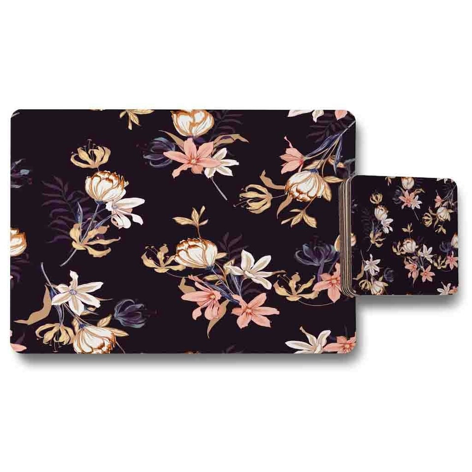 Blossoming Flowers (Placemat & Coaster Set)