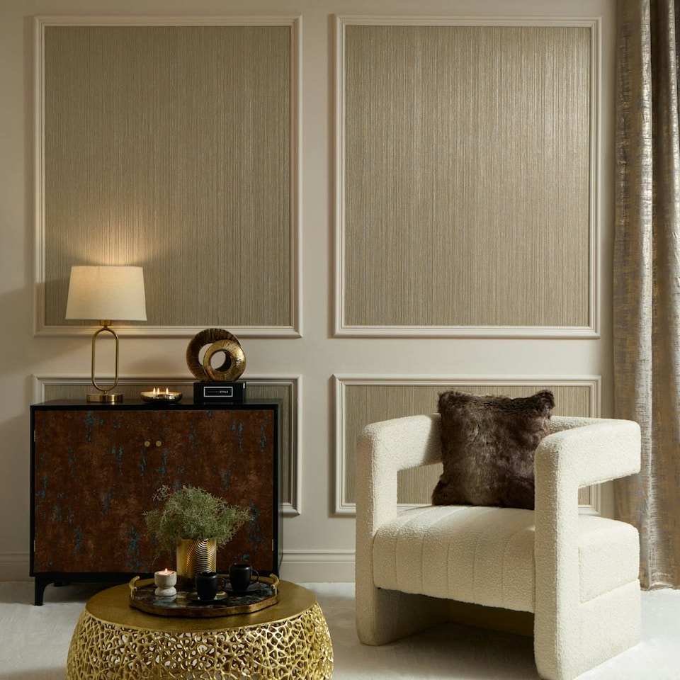 image 1 of Aurous Metallic Wallpaper in Copper Multi