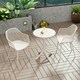 image 1 of Rimini Round Table and 2 Lattice Armchair Bistro Set - Indoor and Outdoor Use with Durable Plastic and Metal Construction | Orange | Terracotta | One Size | 3