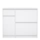 image 2 of Naia Shoe Cabinet with 2 Flip Down Doors 1 Door and 1 Drawer in White High Gloss