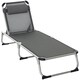 image 1 of Outsunny Folding Outdoor Reclining Sun Lounger Chair Aluminium Frame Dark Grey