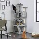 image 2 of Yaheetech 156 cm Multilevel Indoor Cat Climbing Frame Light Grey