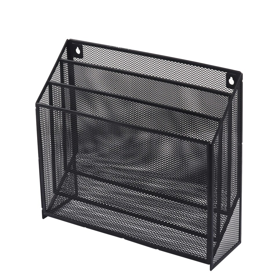 image 1 of Wire Mesh Magazine Holder with Hanging Holes