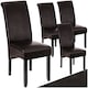 image 1 of Dining Chair - ergonomic seat shape, high backrest, padded, faux leather - Set of 4 Brown