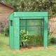 image 7 of Walk-in Garden Green House with Large Roll-up Door and 2 Mesh Windows, Green