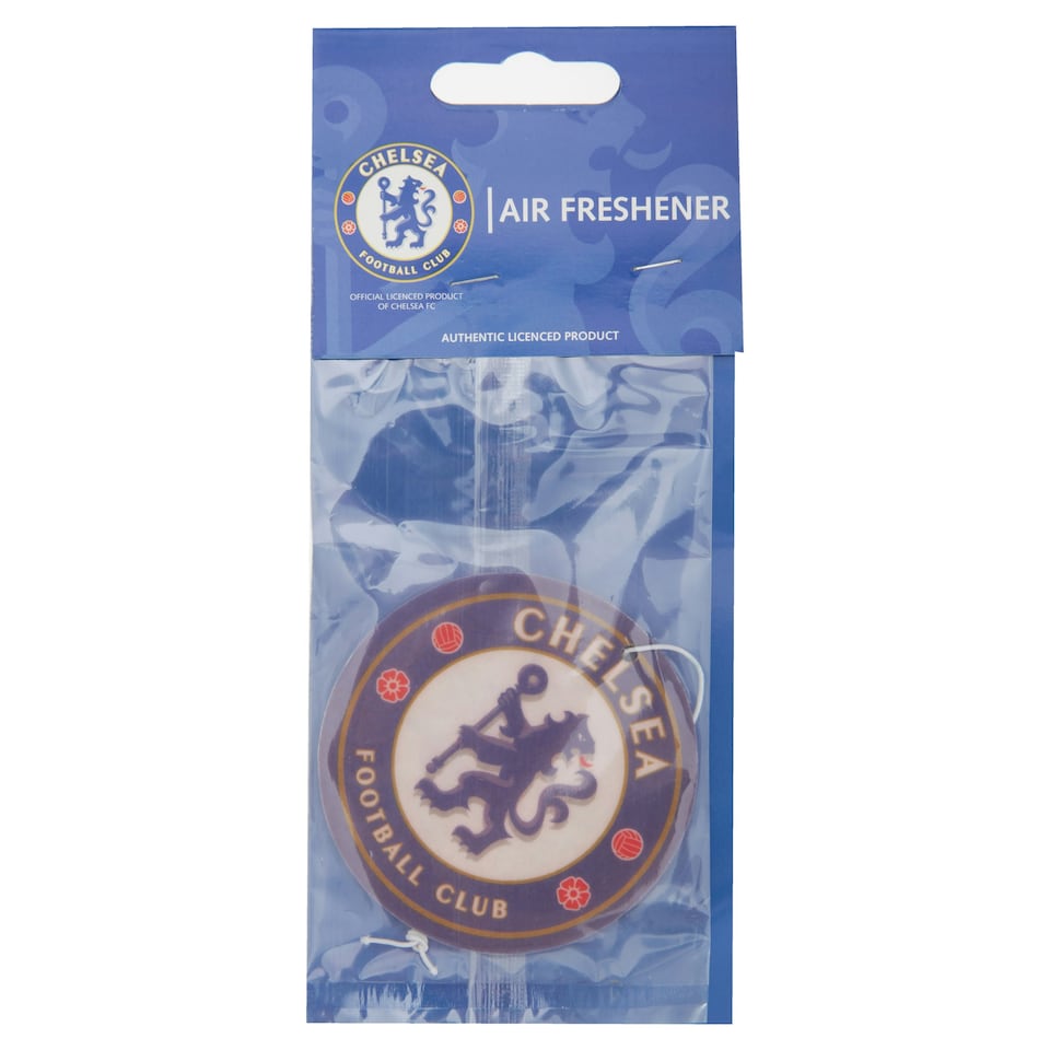 Chelsea FC Official Football Crest Car Air Freshener - Blue/White - One Size