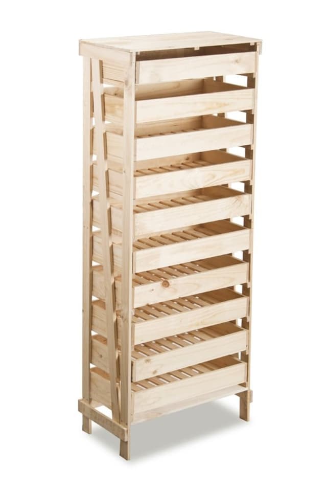 image 1 of 10 Drawer Wooden Apple Storage Rack 156 x 33cm