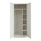 image 2 of Classic Square Panel White Double Wardrobe with Single Rail & Shelves White
