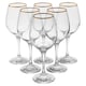 image 6 of Amber Gold Rimmed Wine Glass Drinking Glasses Sets Gift | Clear | Clear | 295ml (Set of 12)
