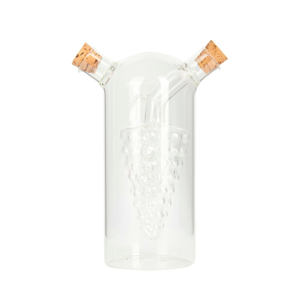image 1 of KitchenCraft Oil Vinegar Dispenser Clear Glass 2-in-1 350ml