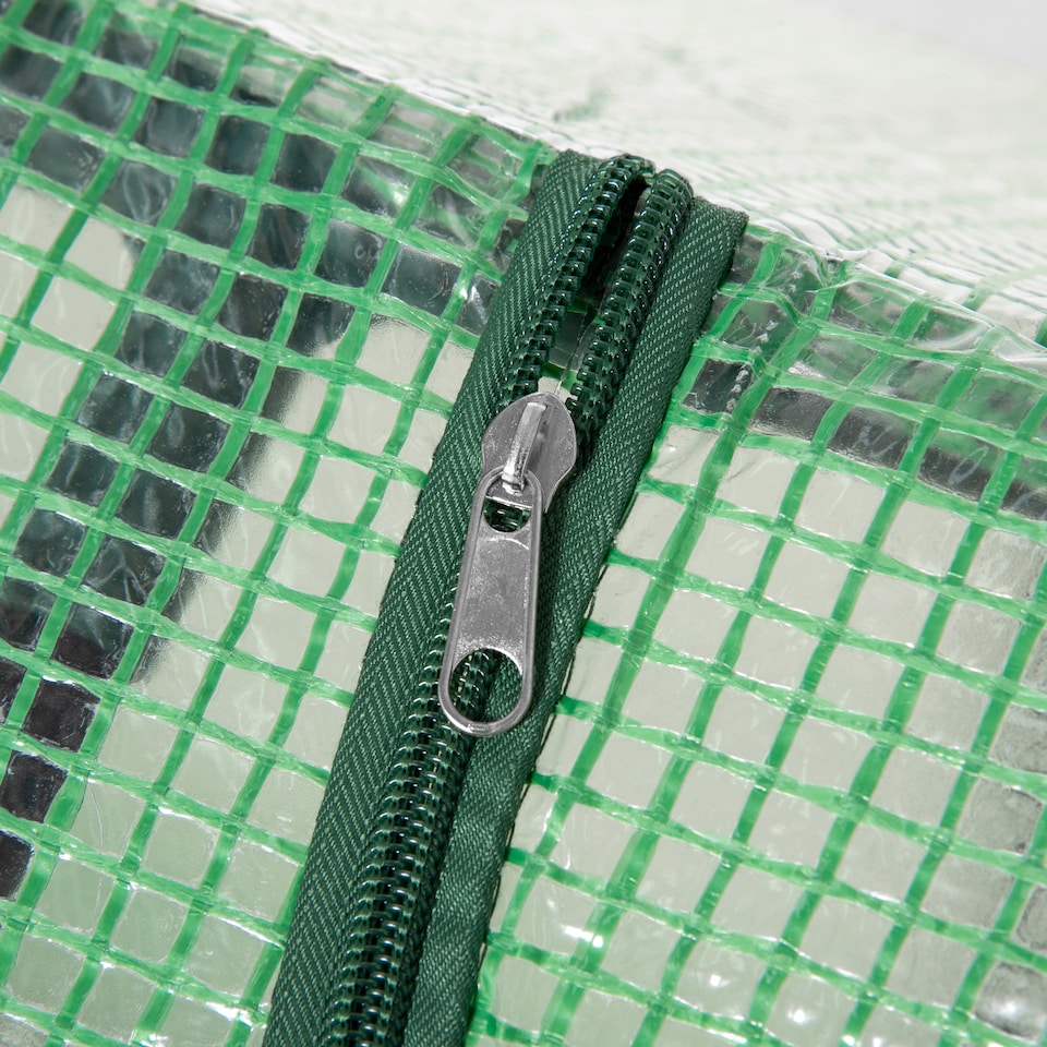 image 1 of Outsunny Greenhouse Plants Foil Tomato Vegetable House W 2 Windows White