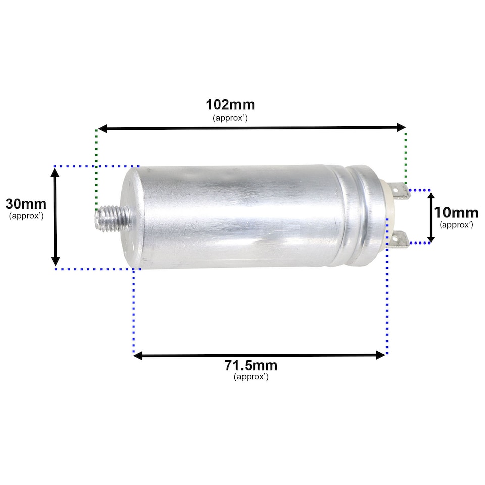 image 1 of SPARES2GO Tumble Dryer Capacitor 9UF for LOGIK LHP10W25 LHP8W25 2807961400