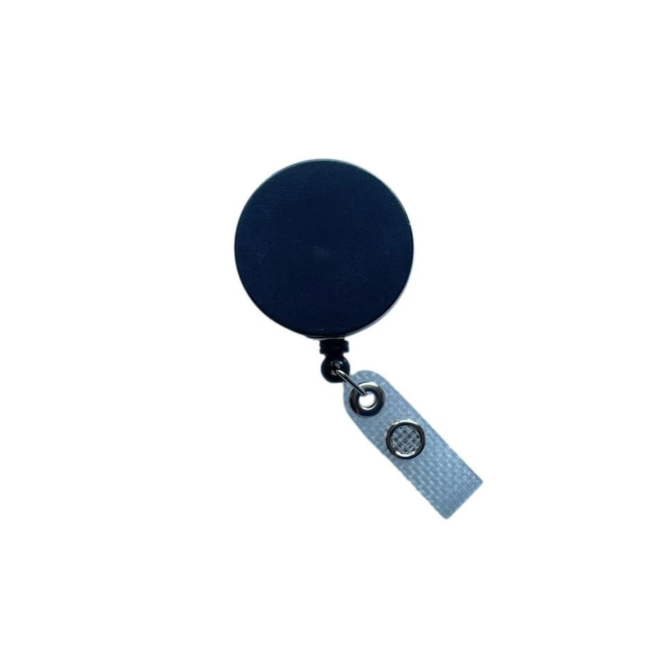 image 1 of Black and Silver Key Reel with Badge Holder