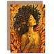 image 1 of Artery 8 Woman with Afro Amber Autumn Conceptual Art Greeting Card