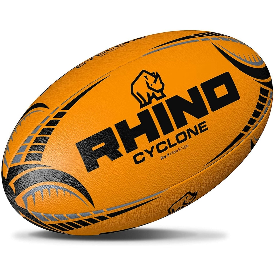 image 1 of Rhino Cyclone Rugby Ball - Fluorescent Orange - 5