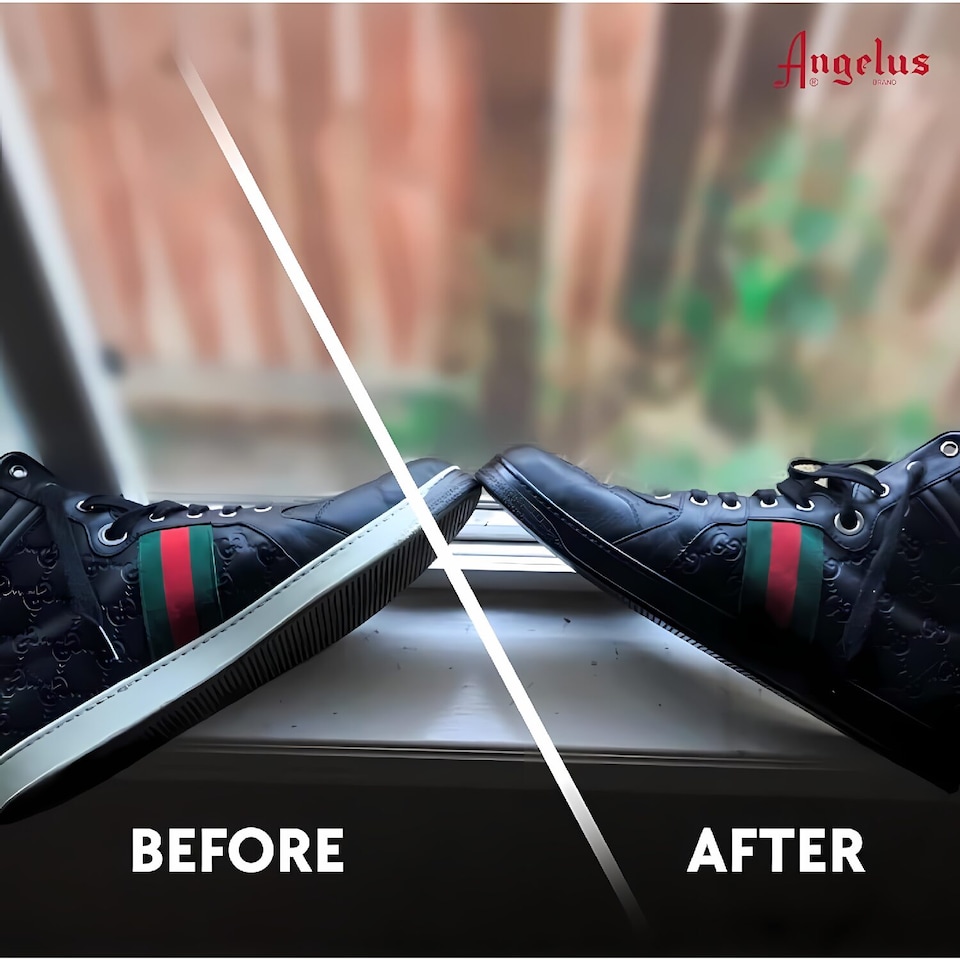 image 1 of Angelus Black Walk on Sole Paint - Refinishing for Fashion Footwear 2oz | Black