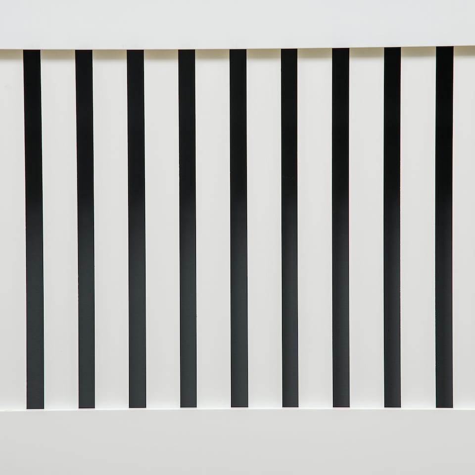 image 1 of HOMCOM Slatted Radiator Cover Painted Cabinet MDF Lined Grill in White (172L x 19W x 81H cm)