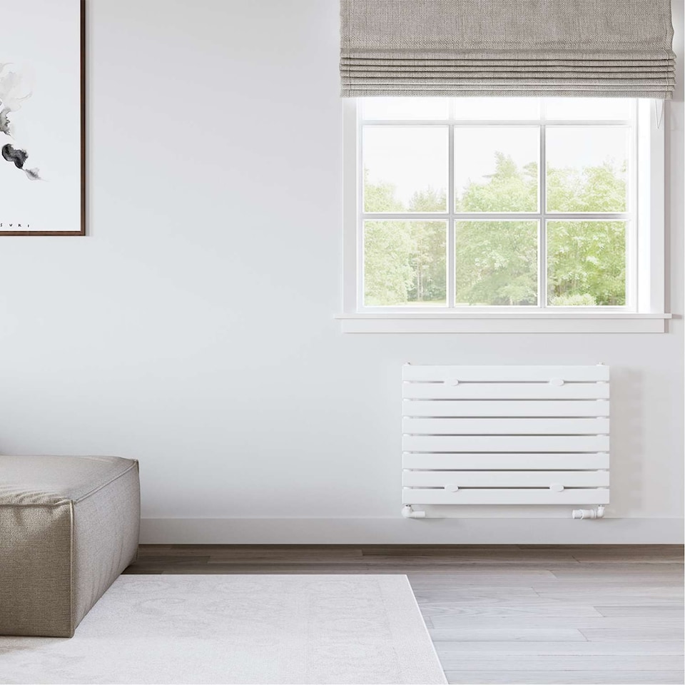 image 1 of Typhoon Axis Horizontal Single Panel Bathroom Radiator - White (H) 544mm x (W) 800mm