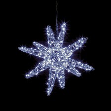 Premier Wire Hanging Sputnik Decoration Silver 30cm Silver / Silver Wire, White LEDs