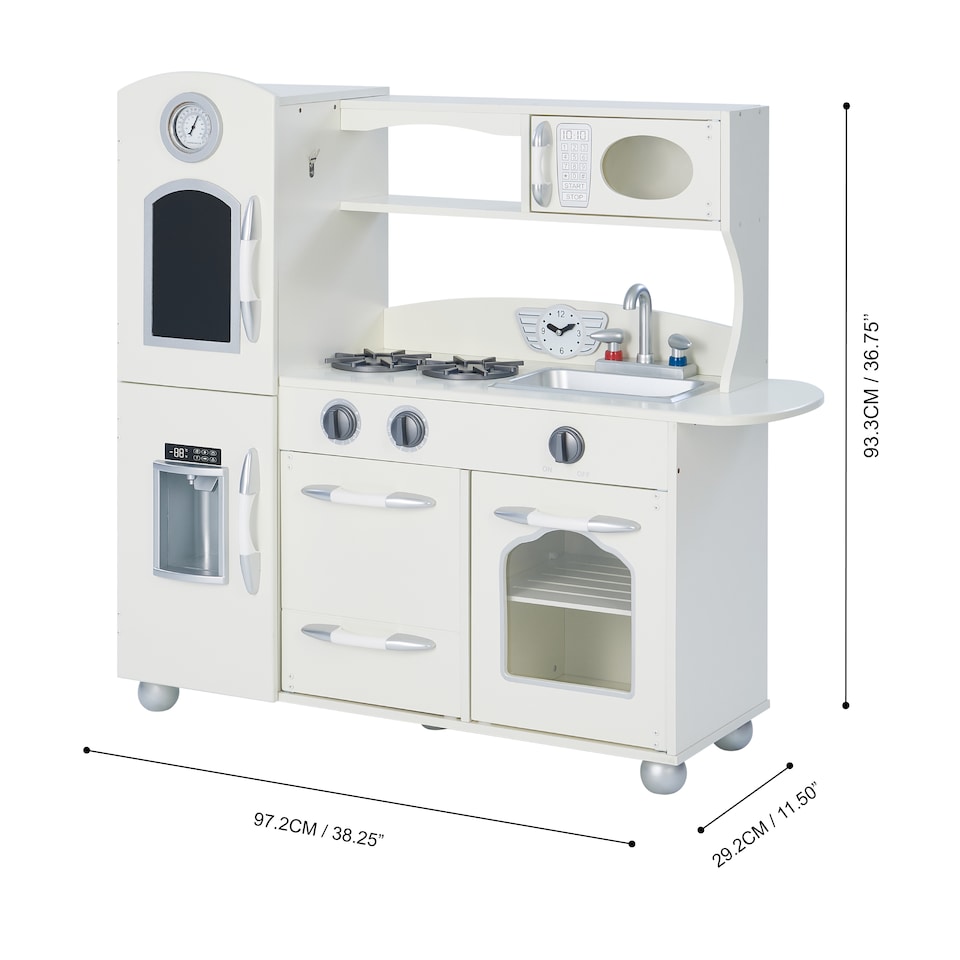 image 1 of Teamson Kids Pink Play Kitchen Set with Chalk Board and Pretend Ice Maker