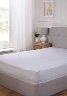 Terry Waterproof Mattress Protector Elastic Skirt (White) | White | Double | 1