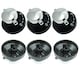 image 3 of SPARES2GO Control Knob for Stoves Newhome Oven Cooker (Pack of 6 Knobs) Black | Silver